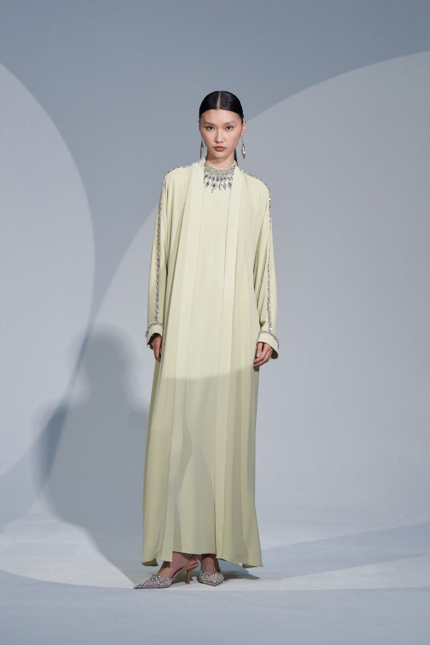 Premium Two Piece Abaya Set - Elegant & Modest Islamic Women's Dress for Prayer, Mosque & Special Occasions