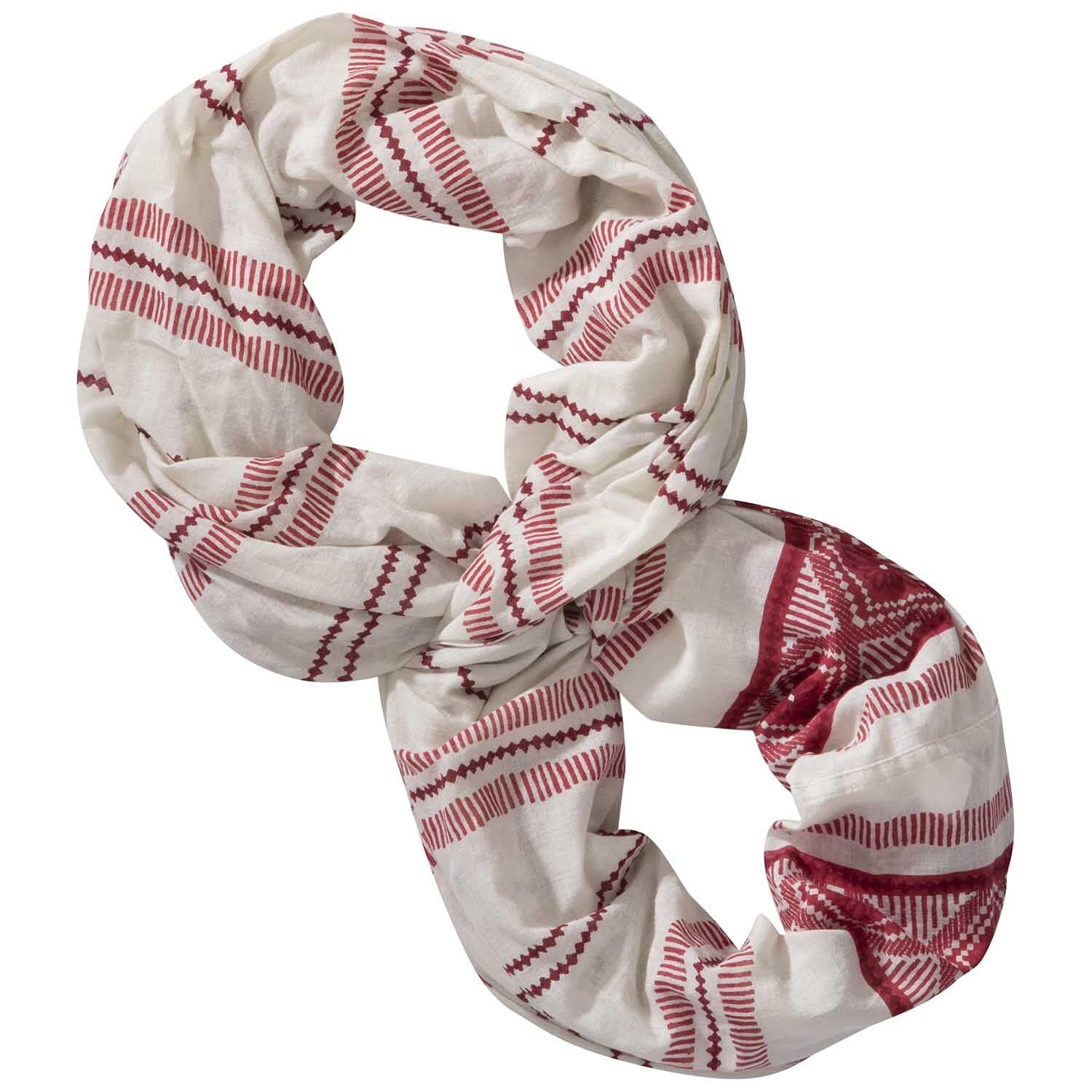 Outdoor Research Bugout Infinity Scarf - Lightweight UV Protection & Bug Repellent for Hiking, Camping & Travel (Sand/Crimson/Clay, One Size)