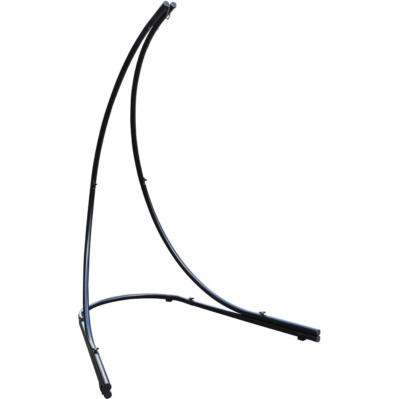 Arc Hammock Chair Stand Frame - 330 lb Capacity Steel Hanging Chair for Indoor & Outdoor Use - Perfect for Patio, Deck, Backyard, Garden - Weather Resistant Black Finish
