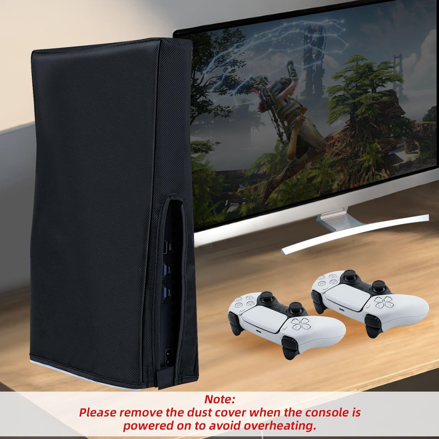 Wigearss Dustproof Protective Cover for PS5 Slim Console - Not Compatible with PS5/PS5 Pro | Perfect for Gaming Setup & Console Protection
