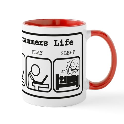 White/Red Inside - Unique The Programmers Life Mug