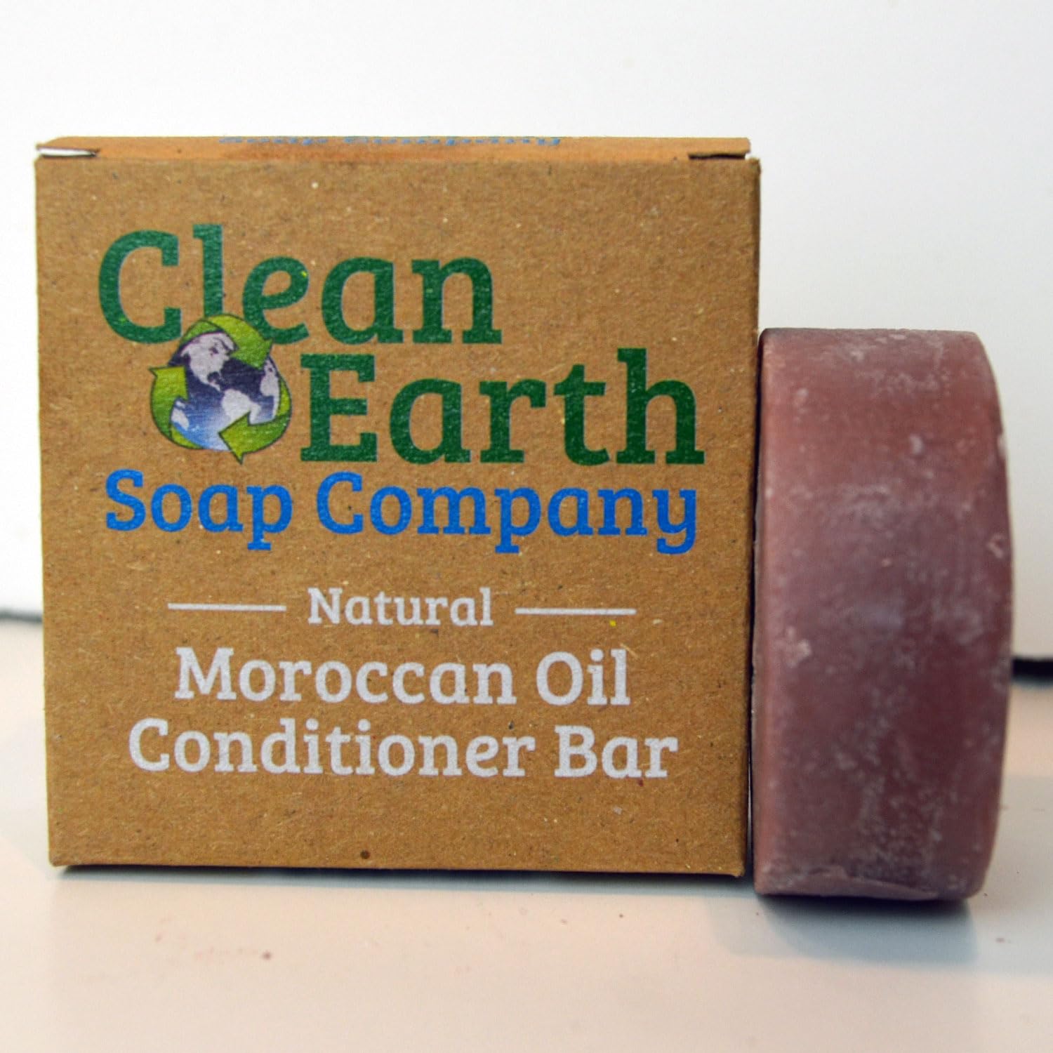 Clean Earth Moroccan Oil Solid Conditioner Bar - Moisture Rich for Dry, Damaged & Dull Hair - Vegan, Eco-Friendly, Plastic-Free, Cruelty-Free Hair Care - Perfect for Travel, Gym & Sustainable Beauty Routine