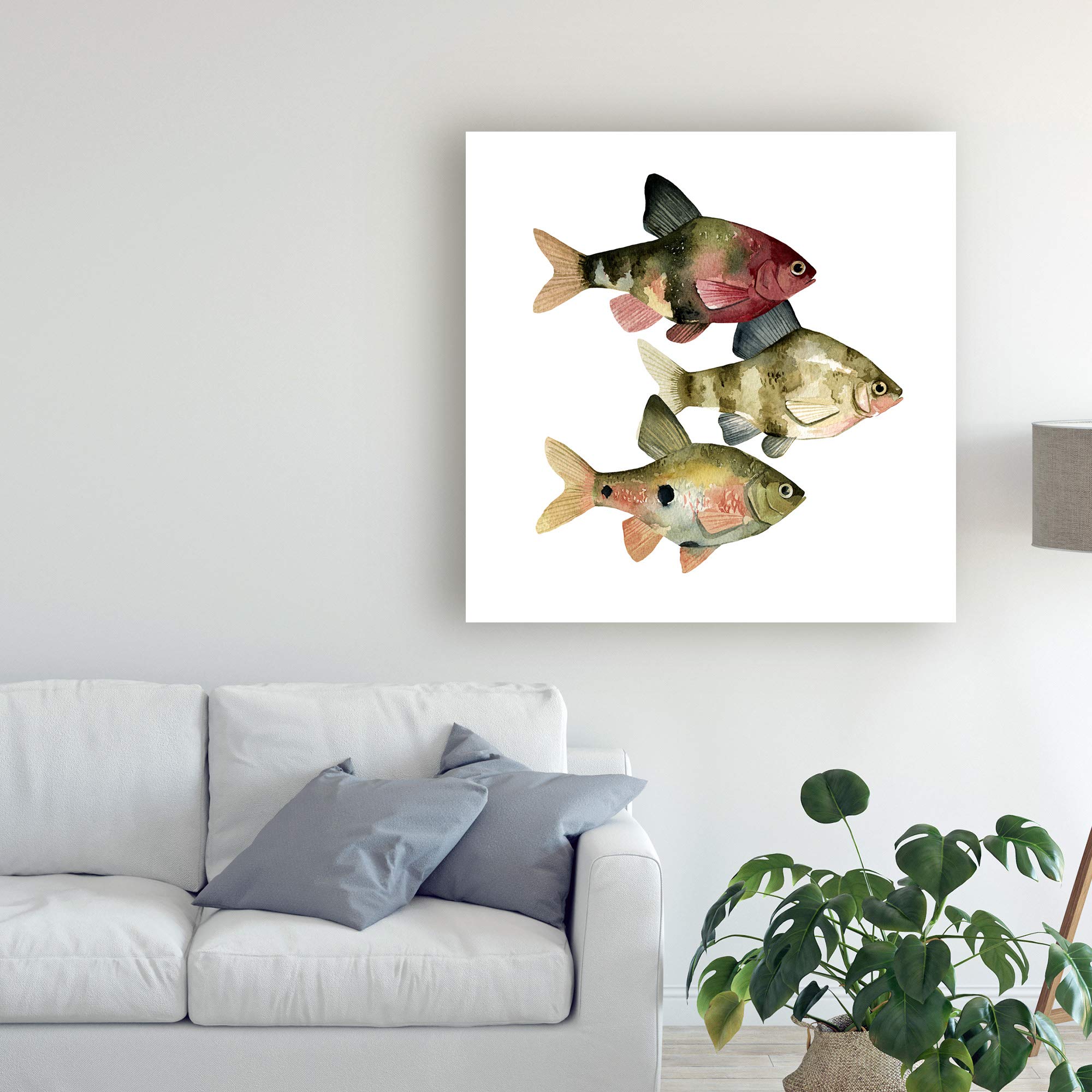 Emma Scarvey Rainbow Fish II 14x14 Fine Art Print - Vibrant Wall Decor for Living Room, Bedroom & Office