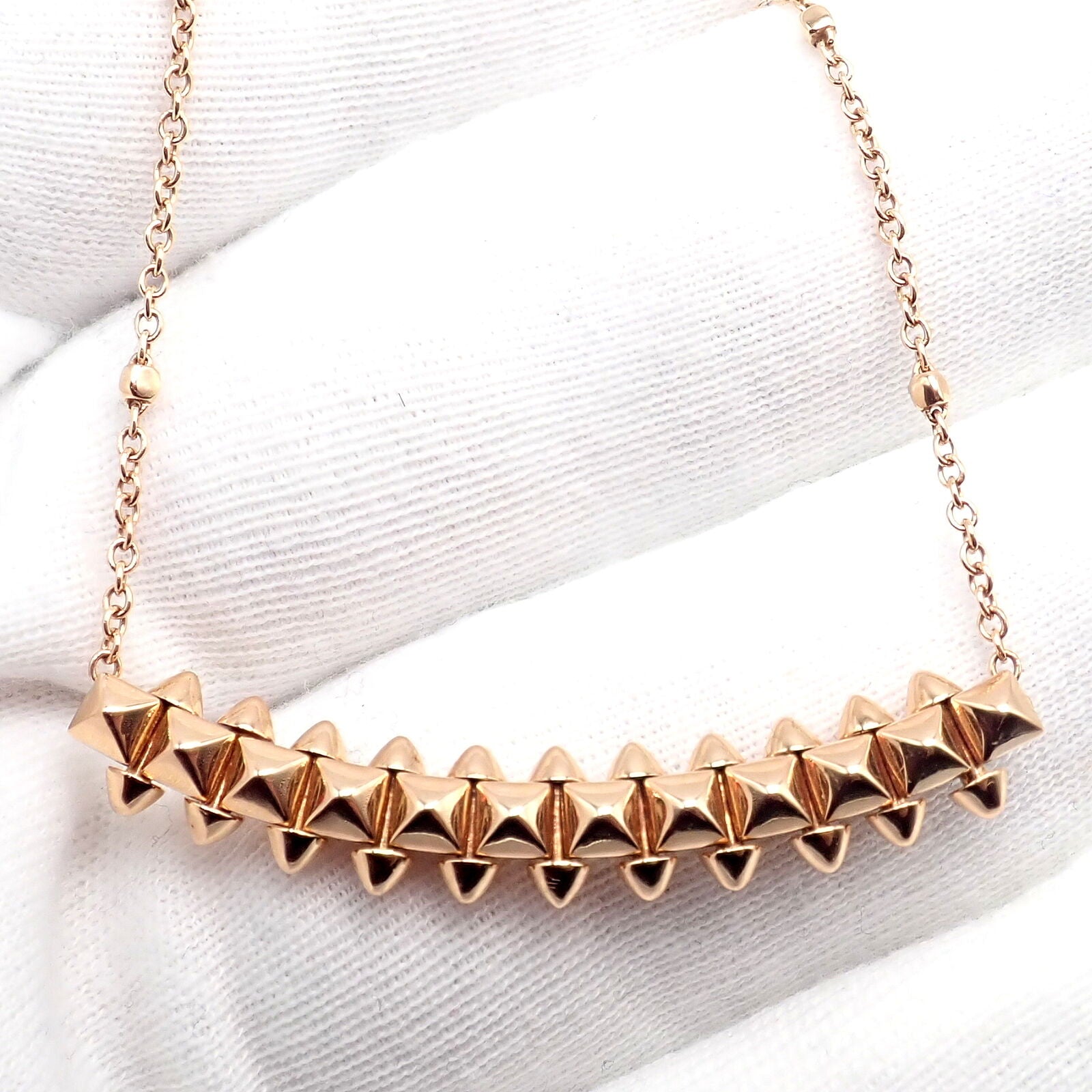 Authentic Clash De Cartier 18k Rose Gold Large Necklace for Women - Luxury Statement Jewelry for Parties, Weddings & Special Occasions