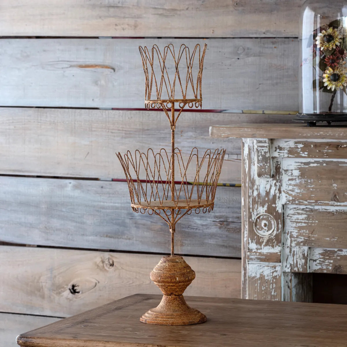 French Wire Floral Stand - Elegant Metal Flower Holder for Bouquets, Centerpieces & Home Decor - Perfect for Weddings, Parties & DIY Floral Arrangements