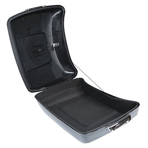 XMT-MOTO Vivid Black Chopped Tour Pack Luggage Kit with Wrap-Around Backrest Pad & Fitted Lining - Compatible with Harley Touring Road King, Road Glide, Street Glide, Electra Glide, Ultra-Classic 2014-2023 | Perfect for Long-Distance Motorcycle Trips & Road Adventures