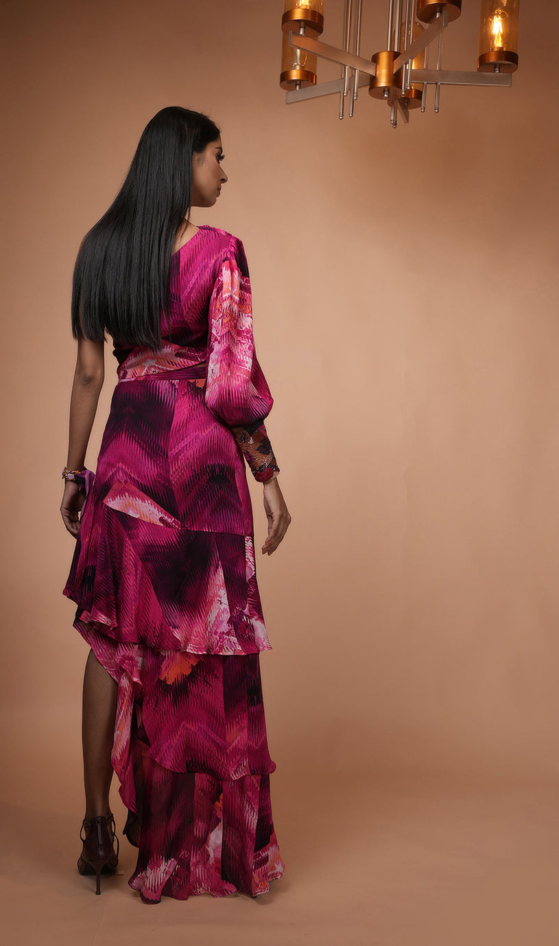 Trippy Magenta One Shoulder Top for Women | Trendy Off-Shoulder Blouse | Perfect for Music Festivals & Night Out