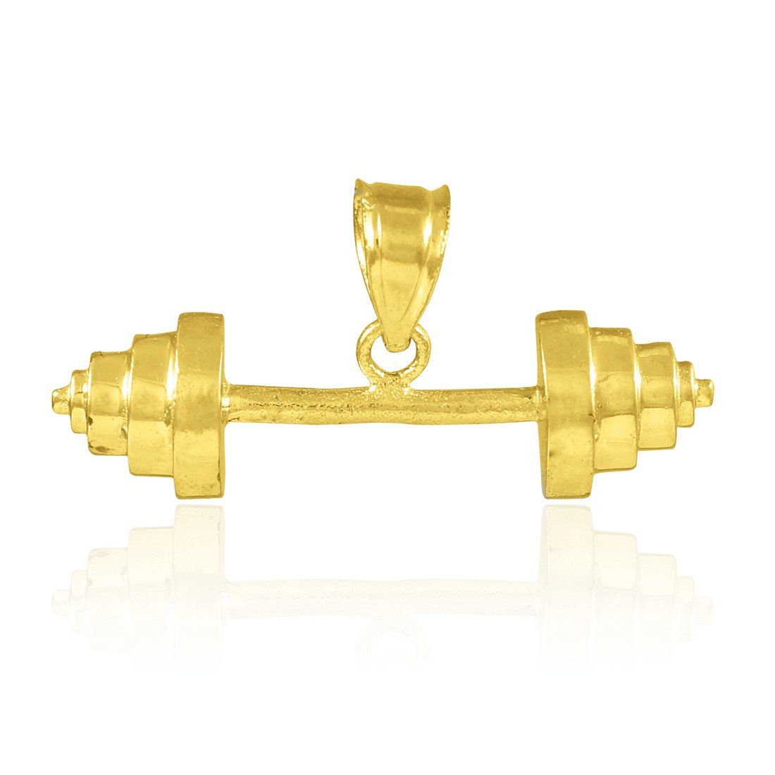14K Gold Weightlifting Barbell Pendant Necklace - Gym Jewelry for Athletes & Fitness Lovers - Perfect Workout Gift for Bodybuilders & CrossFit Enthusiasts