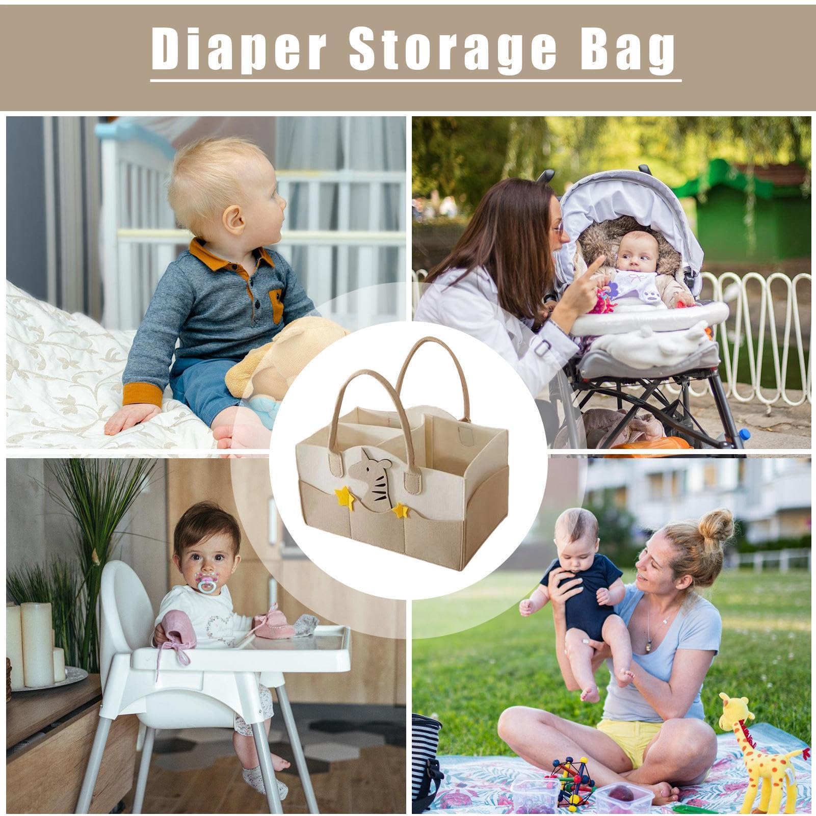 **Large Multifunctional Diaper Bag for Moms - Spacious Travel-Ready Baby Tote with Multiple Compartments & Pockets | Perfect for Daycare, Travel, and On-the-Go Parenting**