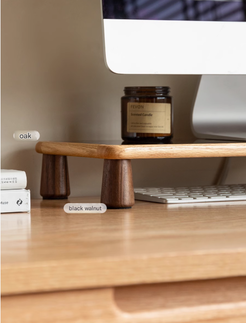 Solid Oak Wood Table Shelves - Rustic Home Office & Living Room Storage Organizer for Books, Decor & Essentials