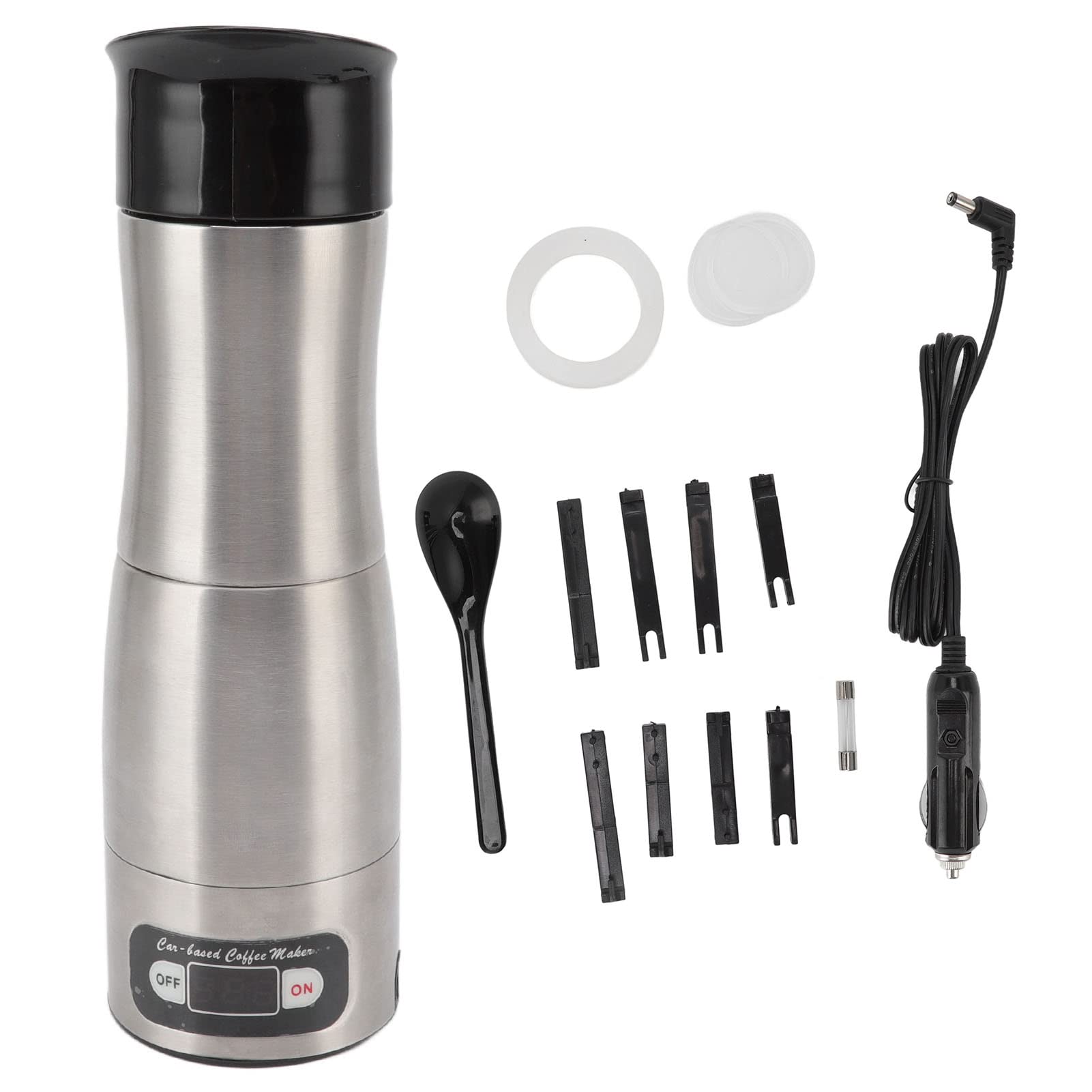 Portable Electric Espresso Maker - Fast Heating 12V/24V Coffee Machine for Car, Truck, Camping, Hiking & Golf | Compact Travel Coffee Maker with Cigarette Lighter Adapter | Perfect for Road Trips, Outdoor Adventures & Office Use