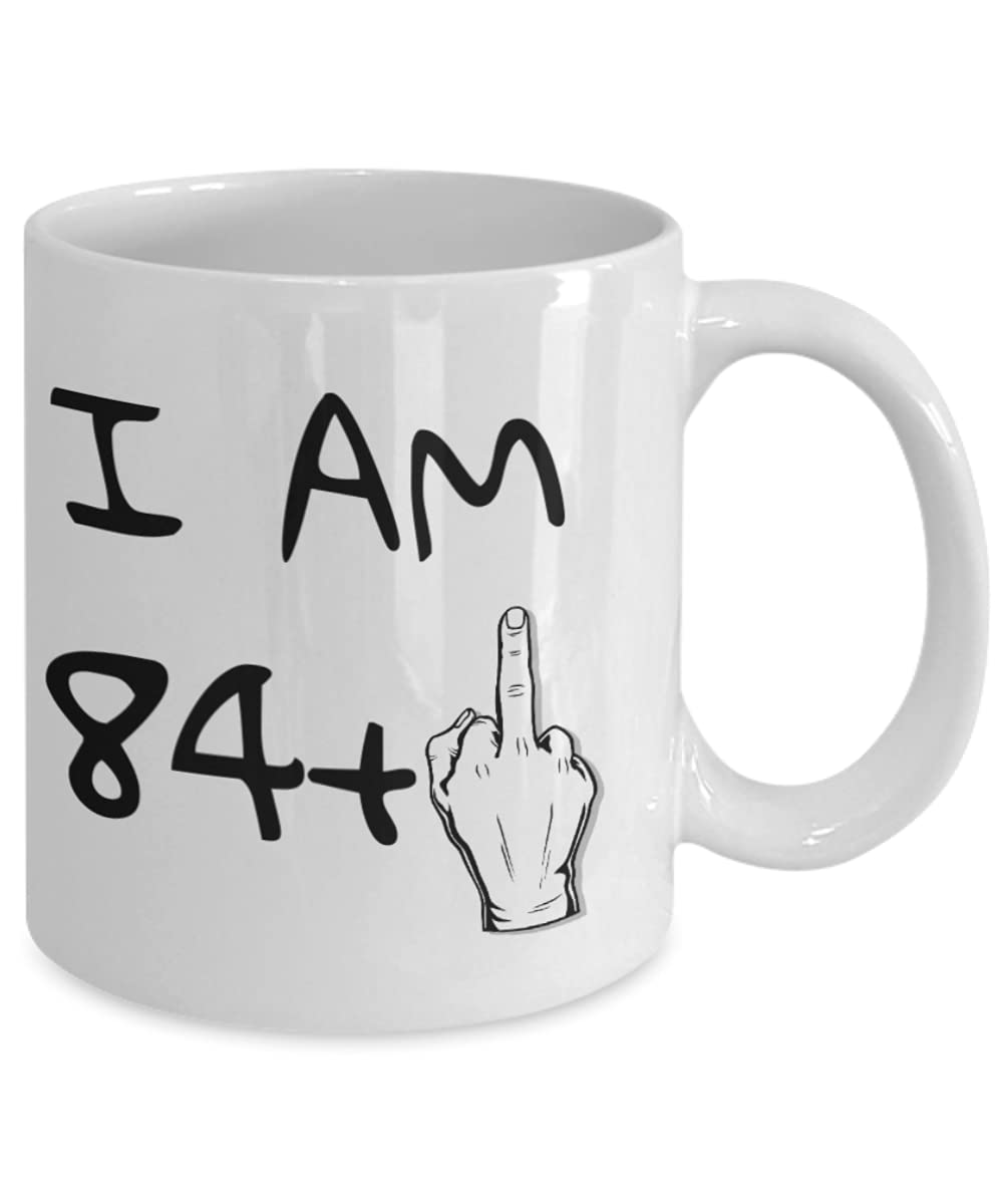 ZapBest 85th Birthday Coffee Mug - Funny 84+1 Quote for Grandma & Grandpa - 11oz White Porcelain Gift Mug - Perfect for Birthday Celebrations & Daily Coffee Moments