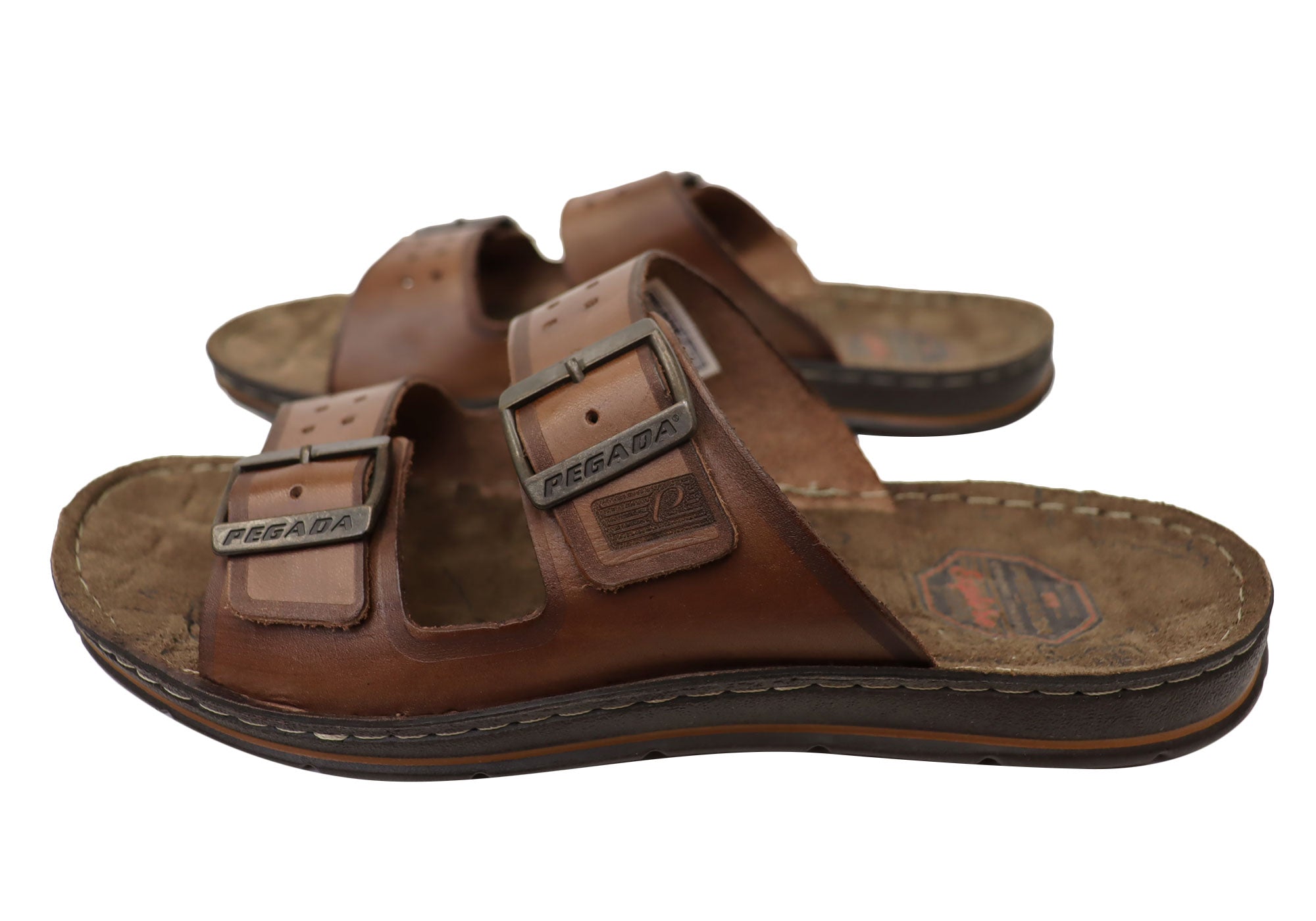 Men's Lancaster Leather Slide Sandals - Comfortable Brazilian-Made Casual Sandals for Beach, Pool & Summer Wear