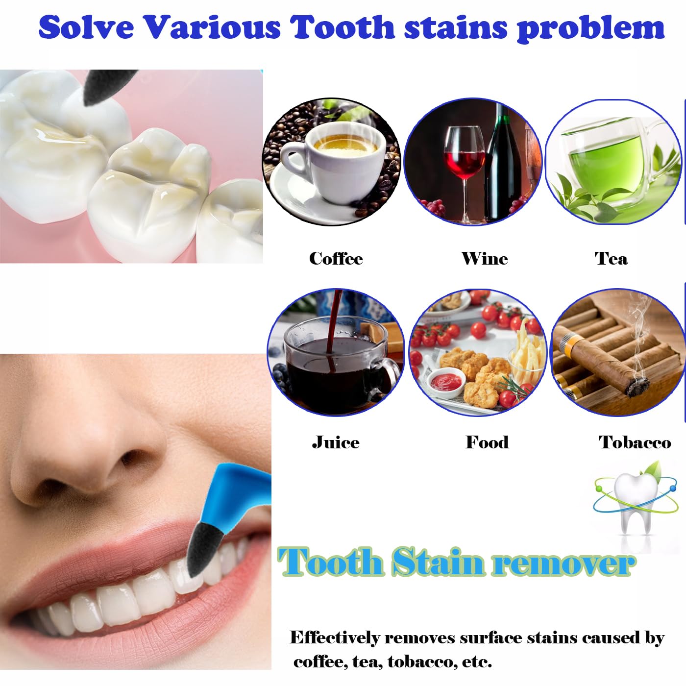 Professional Teeth Whitening Kit - Stain Remover & Tartar Eraser Tool for Dental Plaque Cleaning, Home Calculus Removal, Non-Electric Dentist-Grade Polisher | Perfect for At-Home Oral Care & Smile Brightening