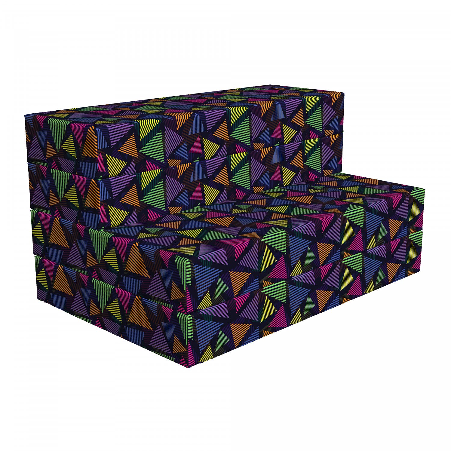 Ambesonne Colorful Striped Triangle Foldable Mattress - 74.8