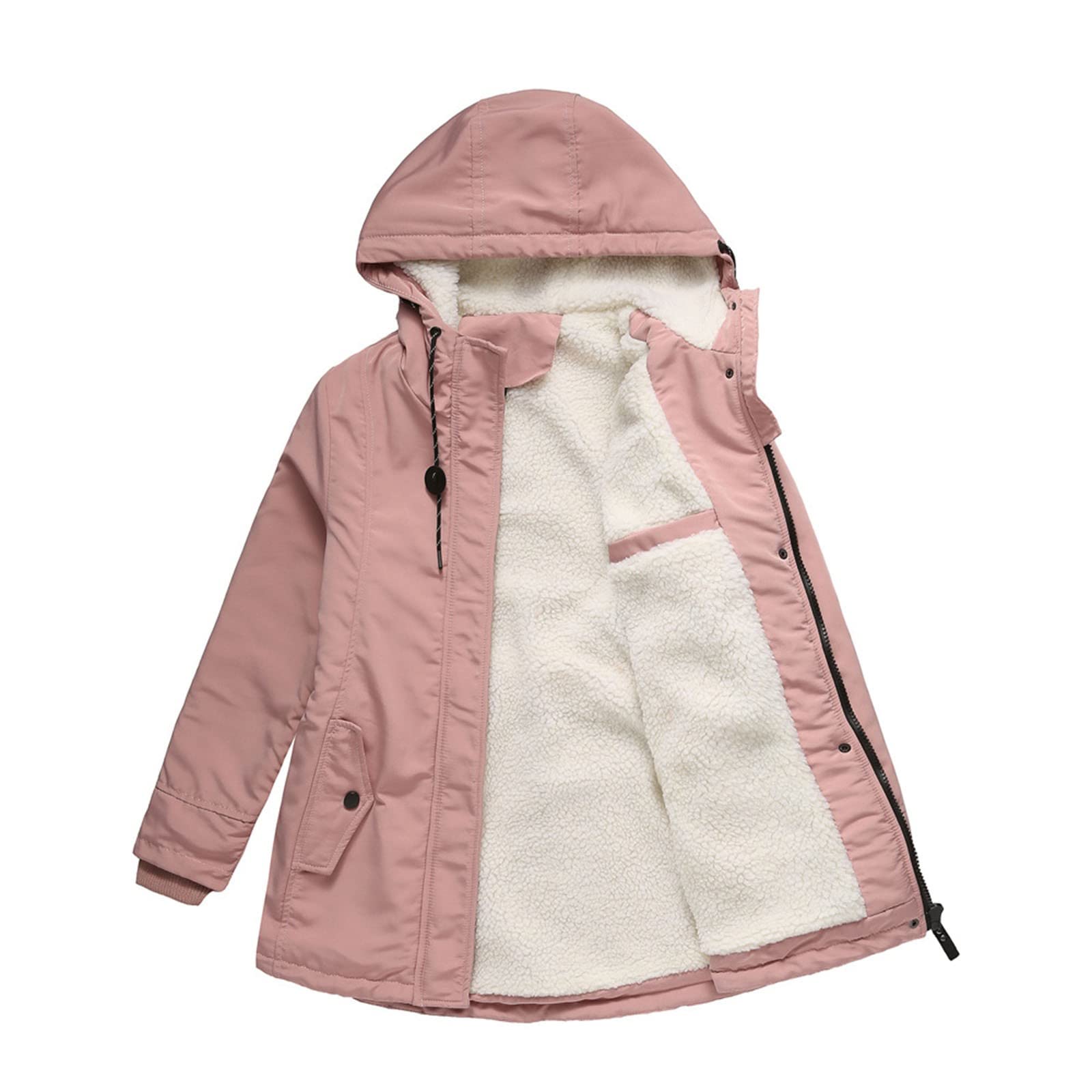 Women's Velvet Corduroy Hooded Winter Coat - Thickened Mid-Length Warm Jacket with Cotton Lining - Perfect for Cold Weather, Outdoor Activities & Casual Wear