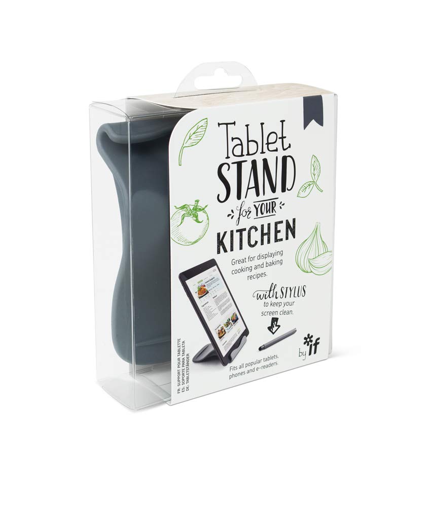 IF The Kitchen Tablet Stand with Free Stylus, Hands Free Adjustable Tablet Holder for Cooking & Recipes - Grey | Perfect for Kitchen, Office & Bedroom Use