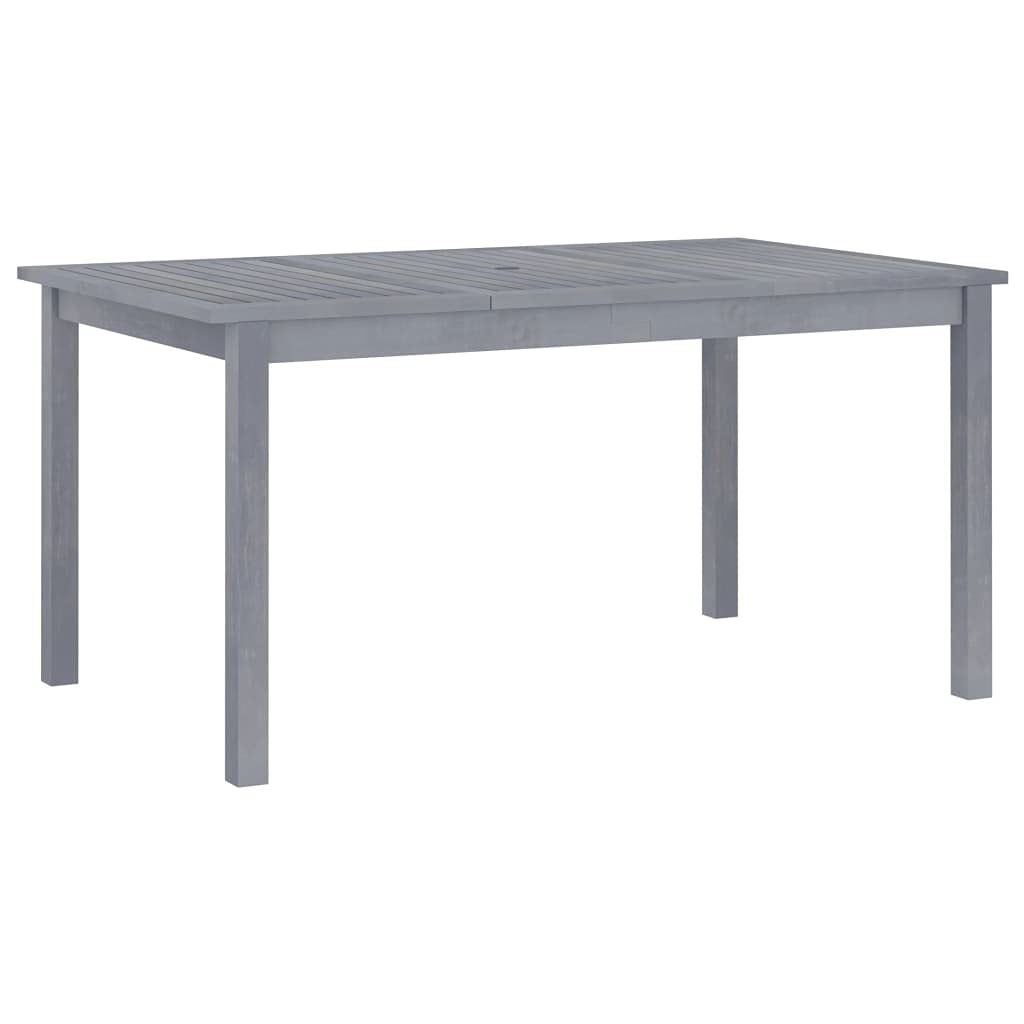 Premium Acacia Wood Outdoor Dining Table with Umbrella Hole - 59.1