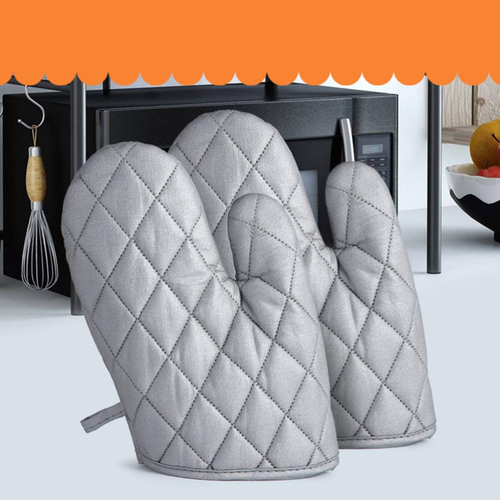 **Hemoton Heat-Resistant BBQ Gloves - 1 Pair Oven Mitts for Grilling, Baking & Cooking - Anti-Scald Kitchen Mittens for Outdoor BBQ, Pot Handling & Baking - Perfect for Backyard Grilling, Camping & Home Kitchen Use**