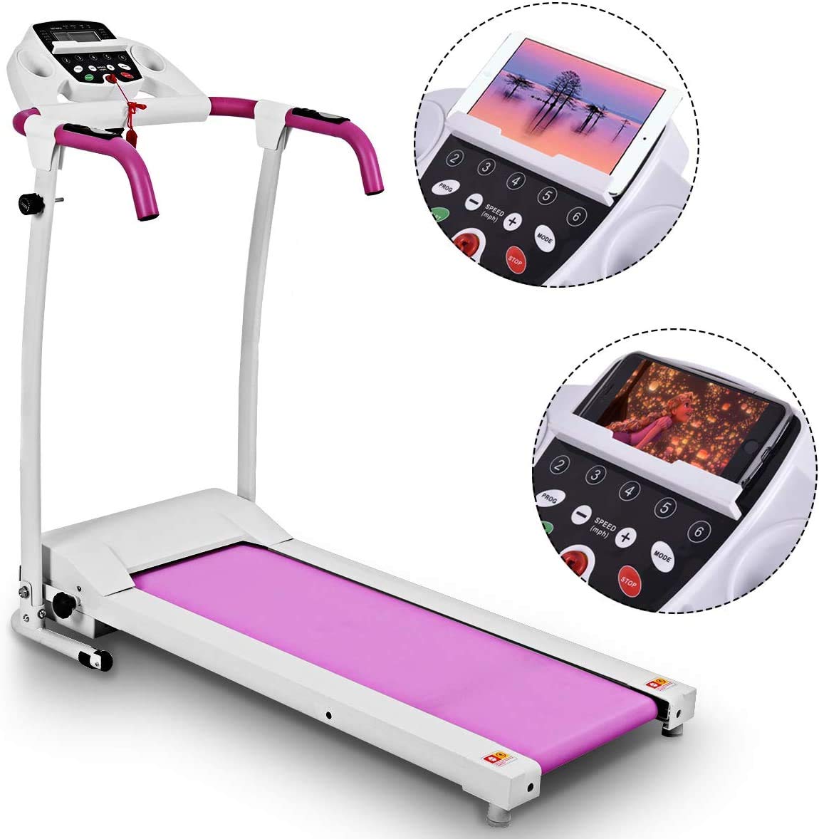 Wenst'sKufAN Folding Treadmill - Electric Motorized Running Machine with LED Display & Phone Holder for Home Gym, Office & Small Spaces - Walking, Jogging & Cardio Workout Equipment for Fitness Enthusiasts