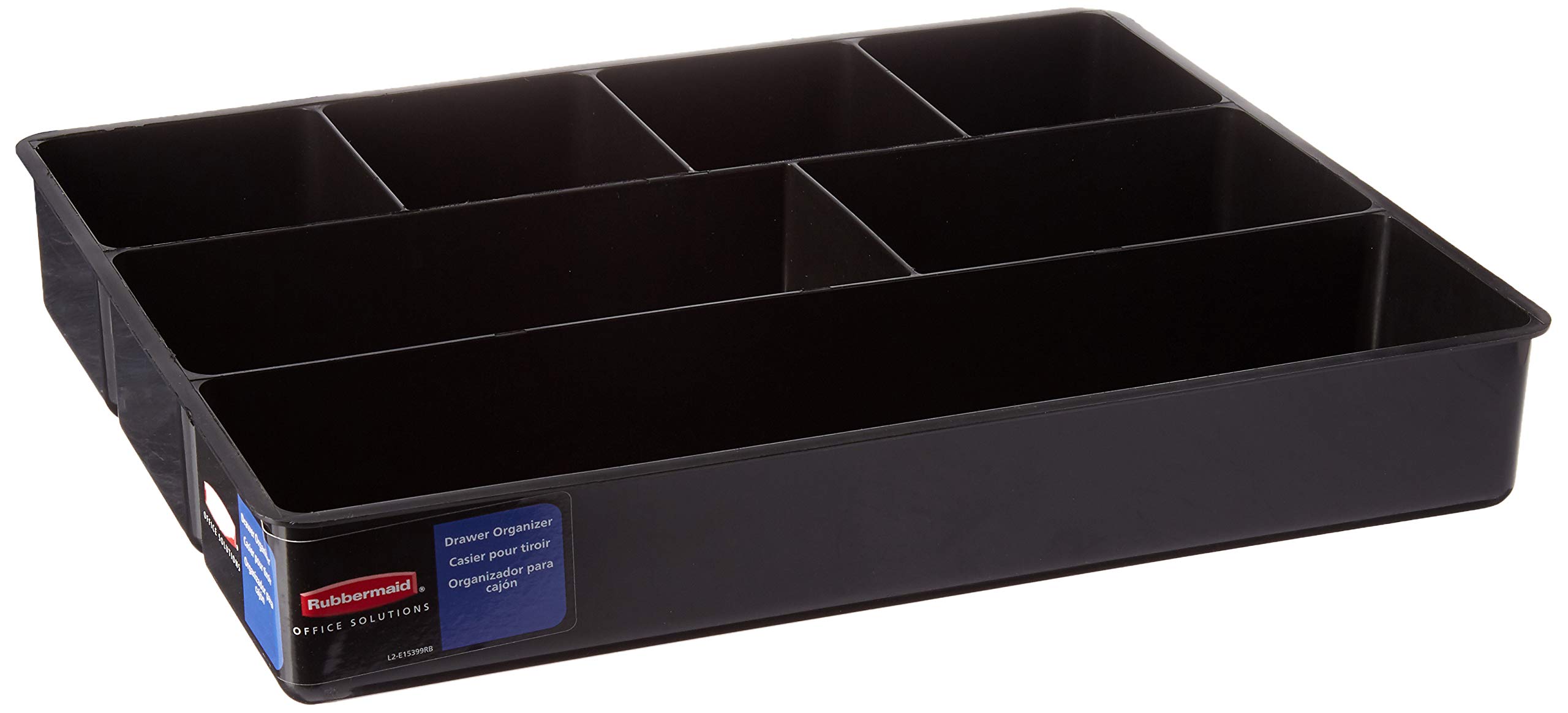 Rubbermaid Extra Deep Desk Drawer Organizer Tray - Black (6-Pack) - Perfect for Office, School, and Home Storage Solutions