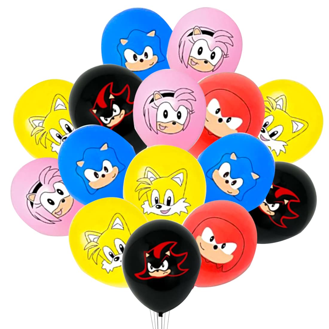 40 Pcs 5 Color Cartoon Hedgehog Balloons (12 Inch) for Kids Birthday Party Decorations - Perfect for 2nd, 3rd, 4th Birthday Parties & Baby Showers - Gaming Theme Party Supplies & Room Decor