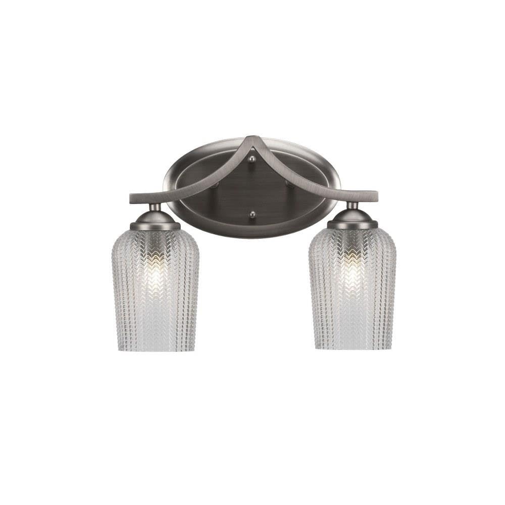 Zilo 2-Light Modern Vanity Light Fixture in Graphite Finish (552-GP-4250) - Perfect for Bathroom Mirror Lighting & Dressing Room Illumination