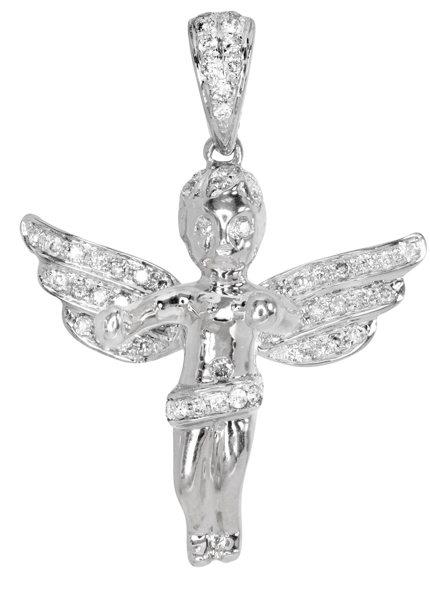 Diamond Angel Pendant Necklace - 4.77 Grams (0.59 Carats) | Elegant Jewelry Gift for Women | Perfect for Birthdays, Anniversaries & Special Occasions