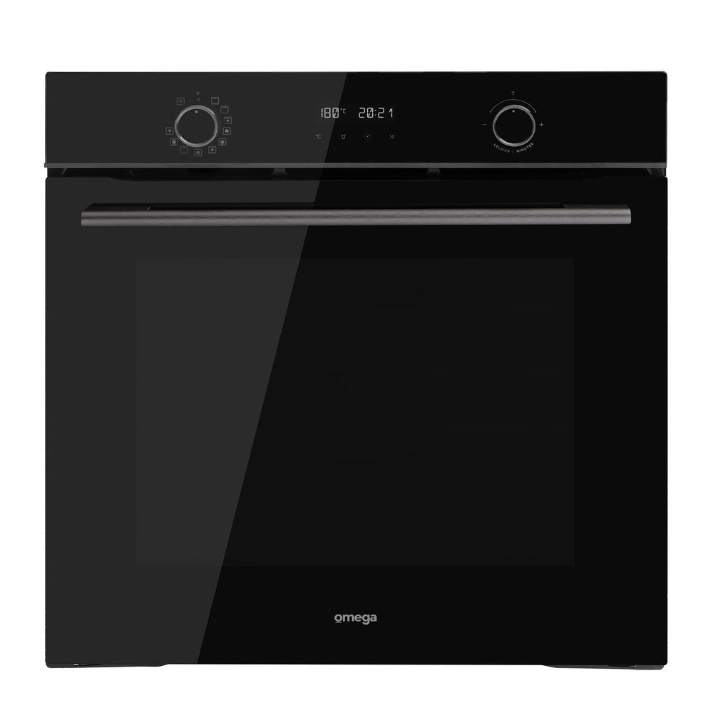 60cm 11-in-1 Multi-Function Oven with Air Fryer - Omega OBO6011AM Midnight Black | Perfect for Baking, Roasting, Air Frying & More in Home Kitchen