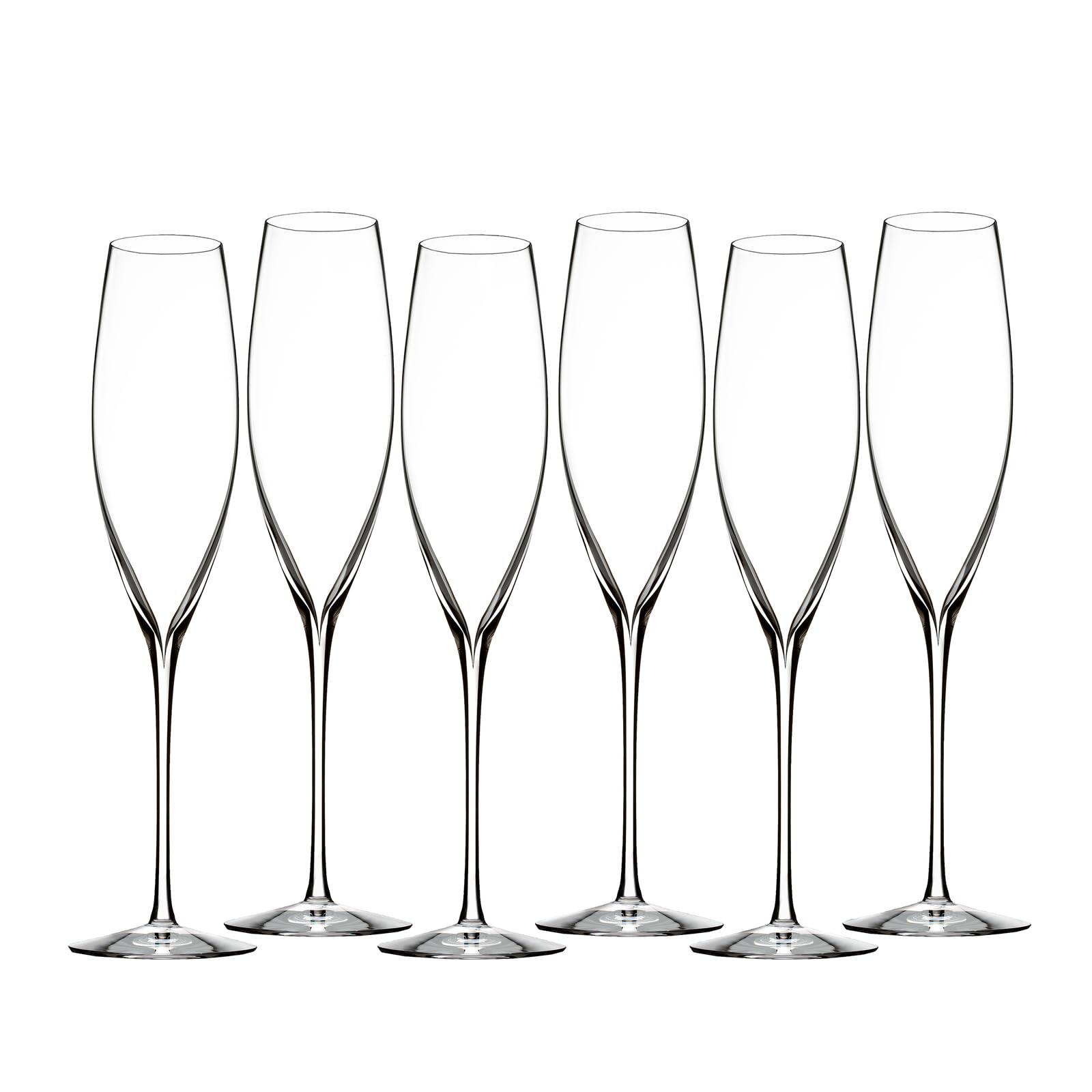 Waterford Elegance Classic Champagne Flutes - Set of 6 Crystal Glasses for Wedding Toasts, Anniversary Celebrations & Special Occasions