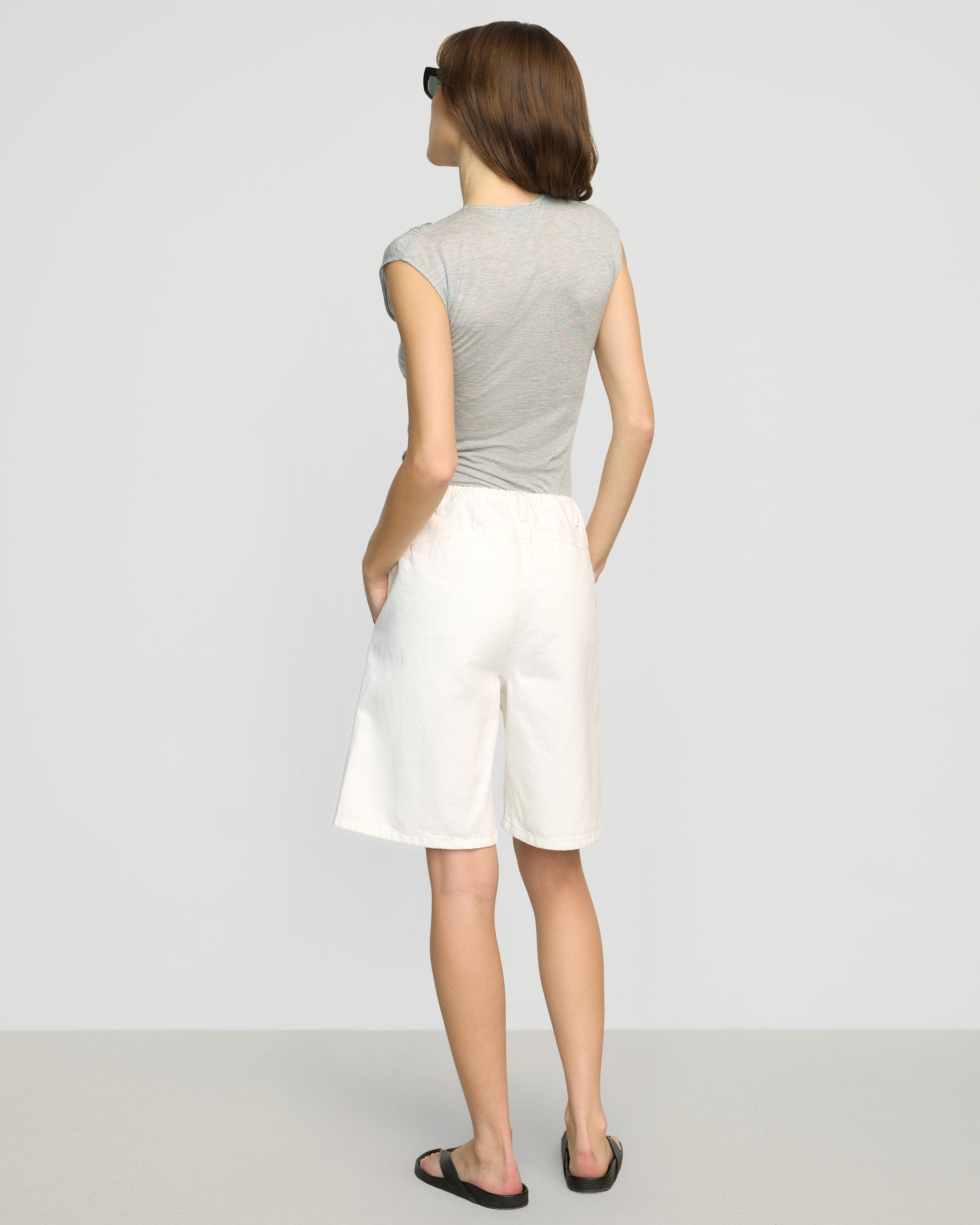 Haviland Tailored Denim Shorts for Women - High Waisted Stretch Denim Shorts with Pockets - Perfect for Summer, Beach, and Casual Outings