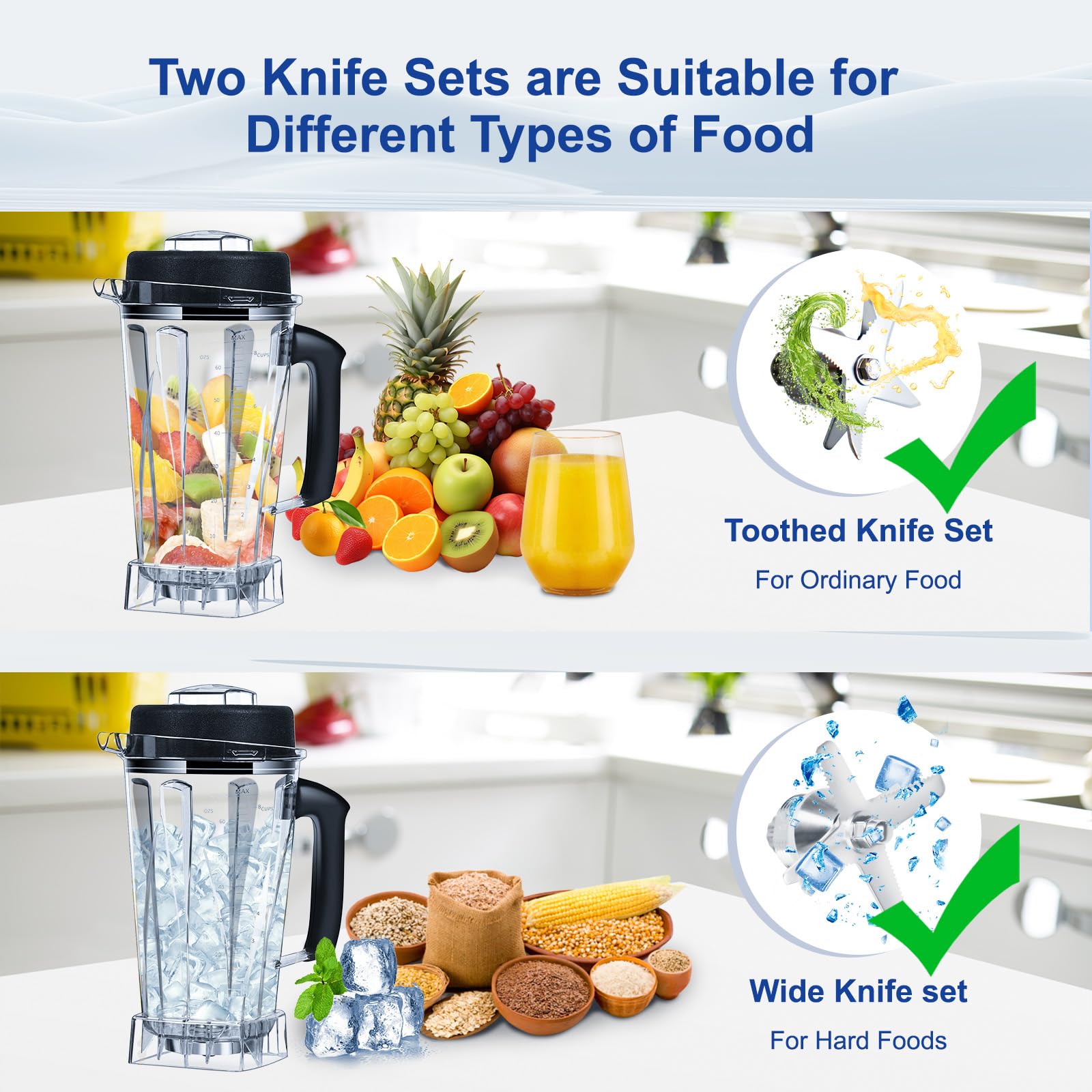 64oz Vitamix Blender Pitcher Replacement - Compatible with Classic C-Series 5200 6300 5000 5500 4200 4500 750 & Explorian Commercial Professional Series - BPA-Free 64 Ounce Blender Container for Smoothies, Soups & Nut Butters - Perfect for Home & Commercial Kitchen Use