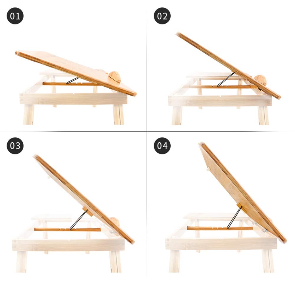 Adjustable Bamboo Laptop Desk for Bed & Sofa - Portable Folding Notebook Stand (68x34x27cm) - Perfect for Working, Reading & Eating in Bed, Living Room or Office (Style2)