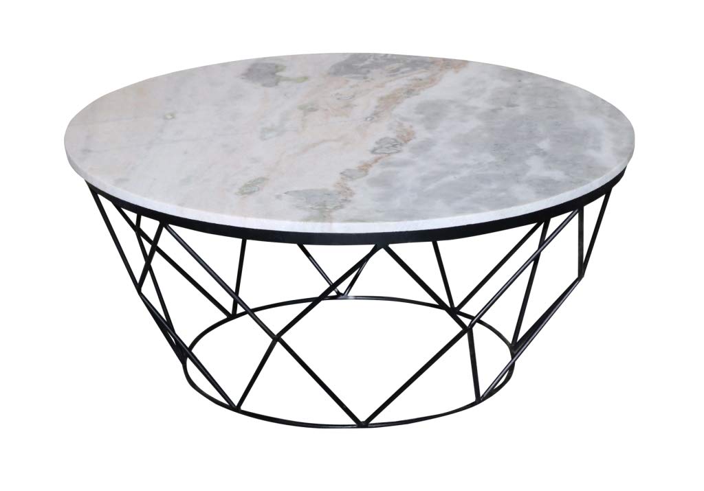 Progressive Furniture Outbound Cocktail Table - Modern Marble Top & Iron Frame - Perfect for Living Room, Lounge & Outdoor Patio Decor