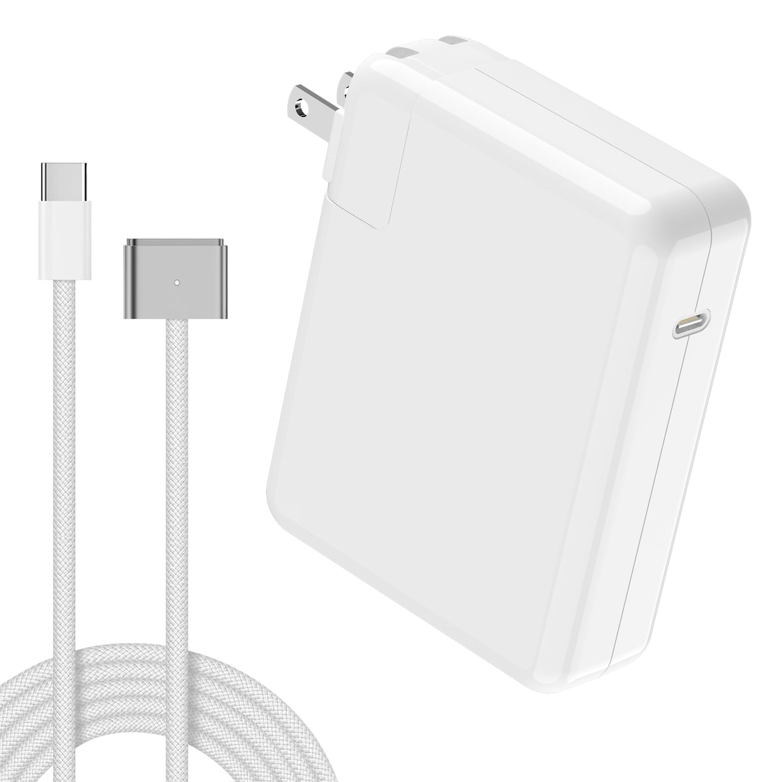 140W USB-C Fast Charger for MacBook Pro 14/16 inch (2021-2024) & MacBook Air 13/15 inch (2022-2024) M1/M2/M3 - Includes 6.6FT Braided USB-C Cable with LED Indicator - High-Speed Charging for Work, Travel & Home Office