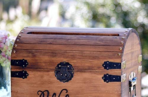 Wooden Wedding Card Box with Lock - Secure Keepsake Box for Wedding Cards, 5th Anniversary Gift | Perfect for Wedding Receptions, Bridal Showers & Memory Storage