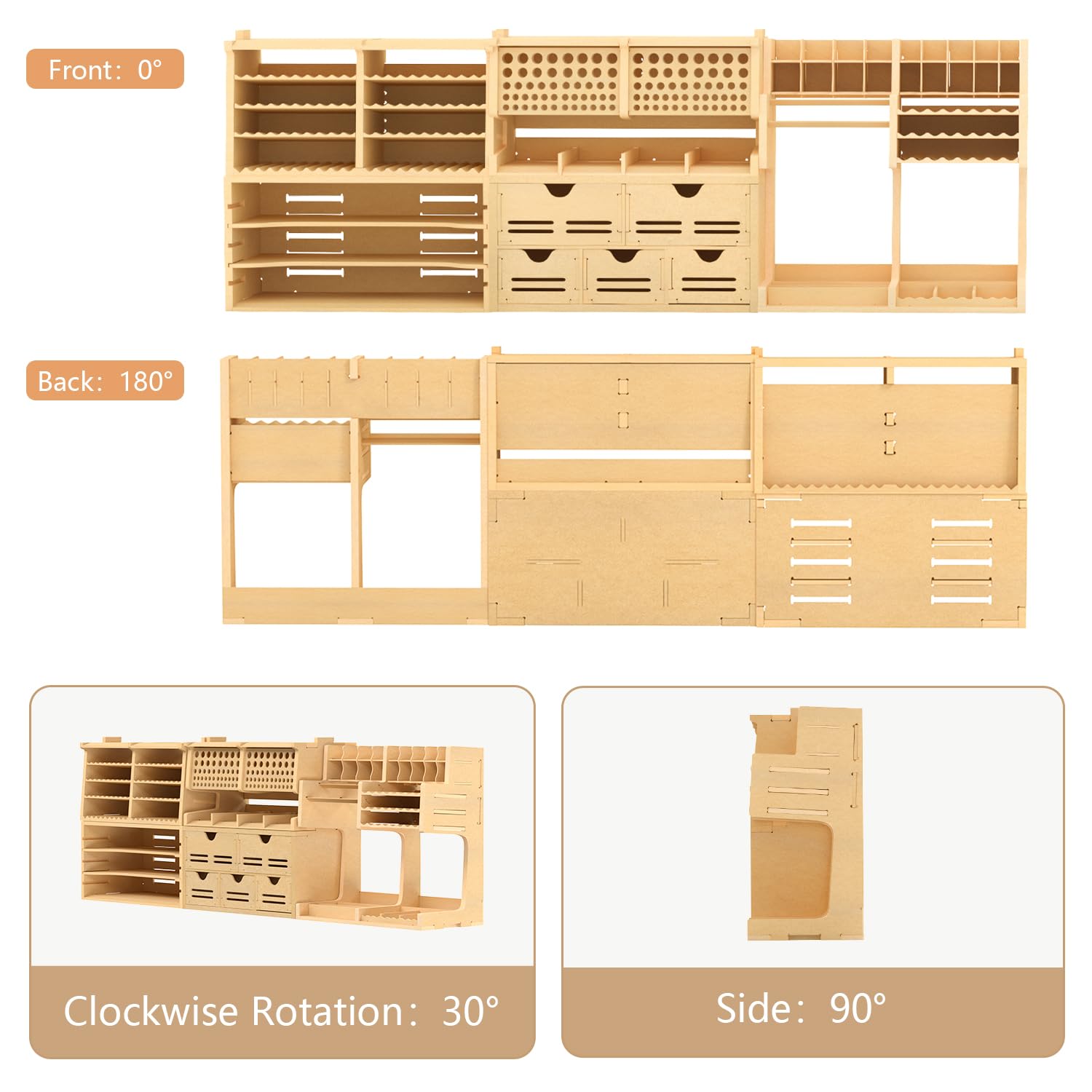 Plastic Model Tool Organizer - MDF Workbench for Tamiya & Gundam Tools | Holds Pliers, Tweezers, Brushes & Screwdrivers | Perfect for Model Building, DIY Crafts & Hobby Workspaces