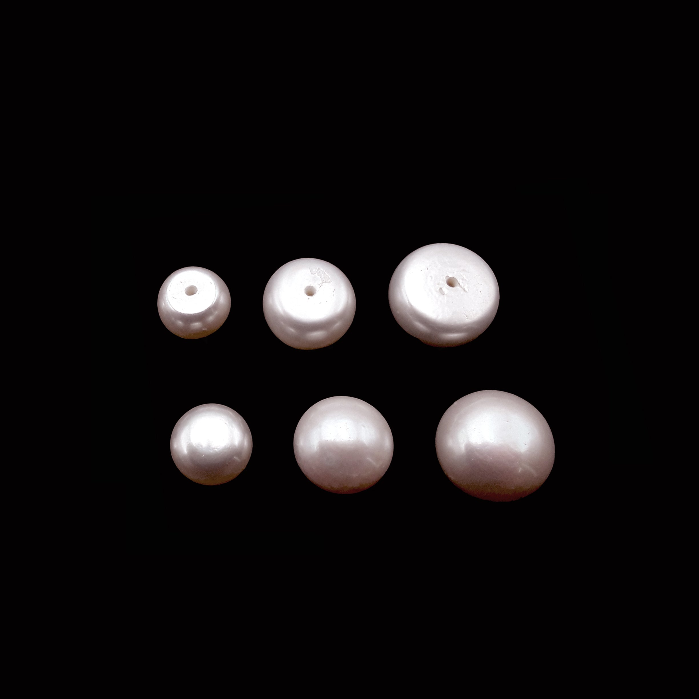 8mm 9mm 10mm Pink Freshwater Pearl Half-Drilled Cabochon Button Beads for Jewelry Making - DIY Earrings, Necklaces & Bracelets