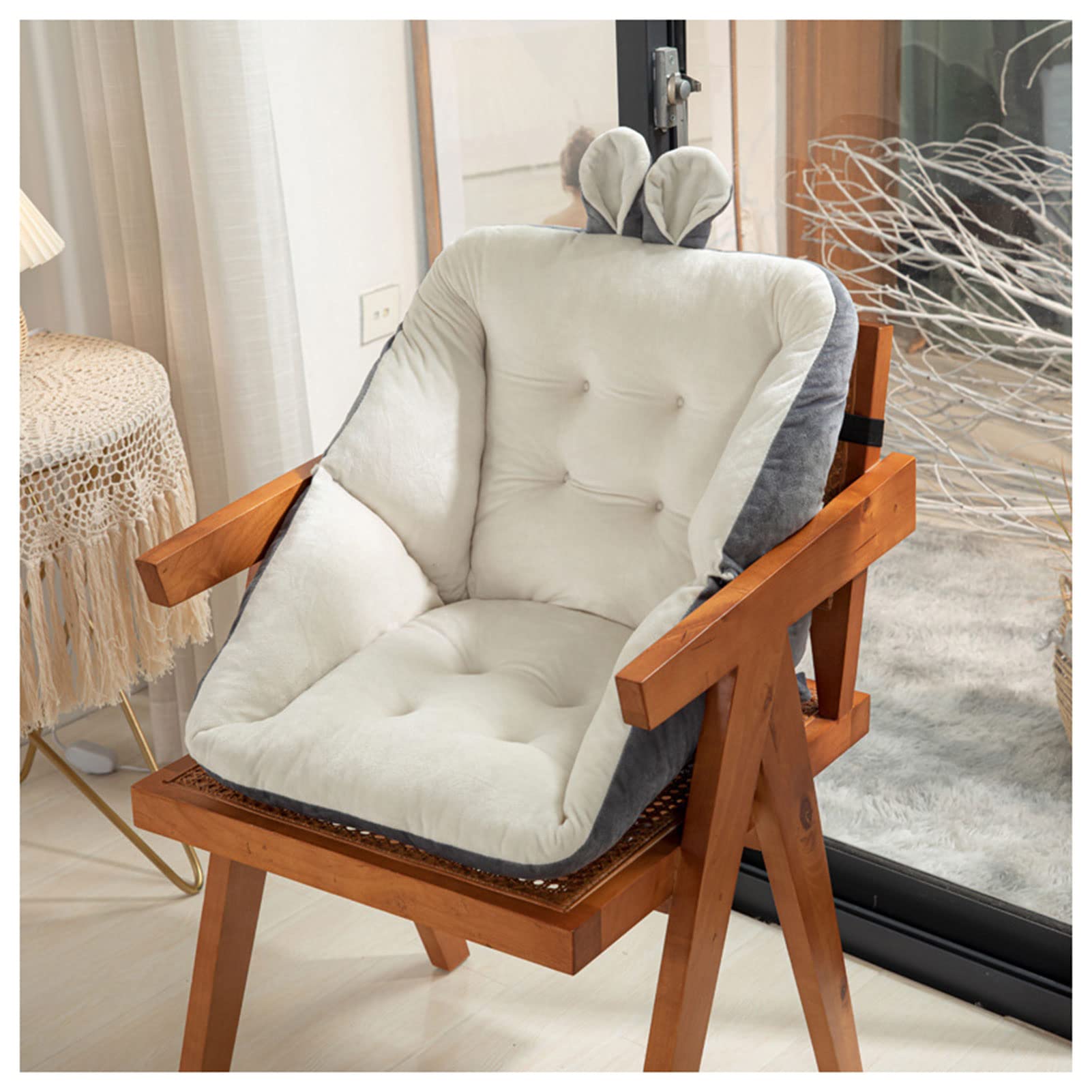 Premium YIZIPADS Swing Egg Chair Cushion - 17.7x17.7 Inch Water-Resistant Patio Seat Cushion with Secure Ties - Indoor/Outdoor Furniture Cushion for Metal/Wooden Chairs (White) - Perfect for Porch, Garden, Balcony & Backyard Relaxation