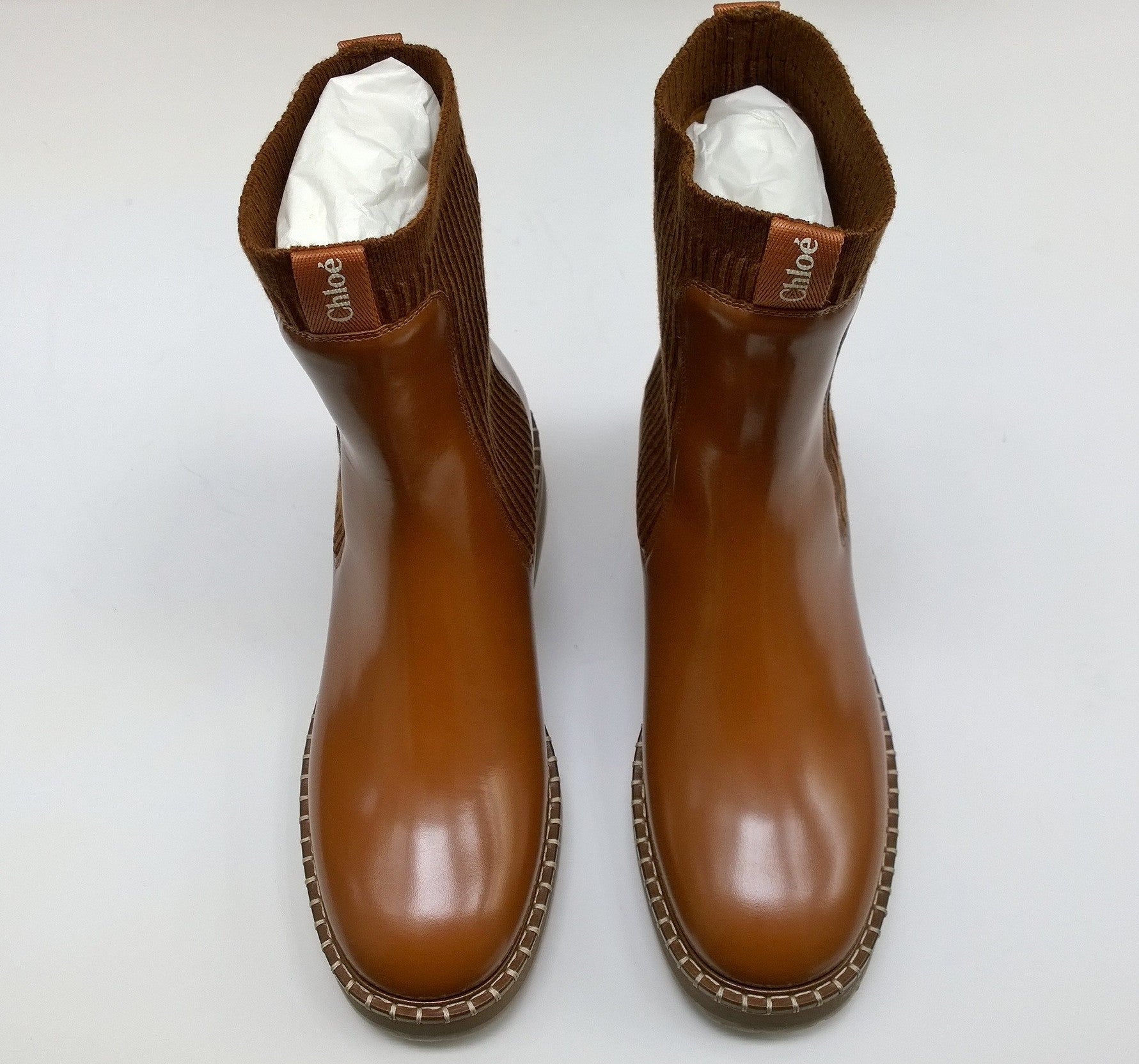 Chloé Noua Caramel Leather Ankle Boots for Women - Stylish Mid Heel Booties for Fall & Winter - Perfect for Office, Date Night & Casual Outfits