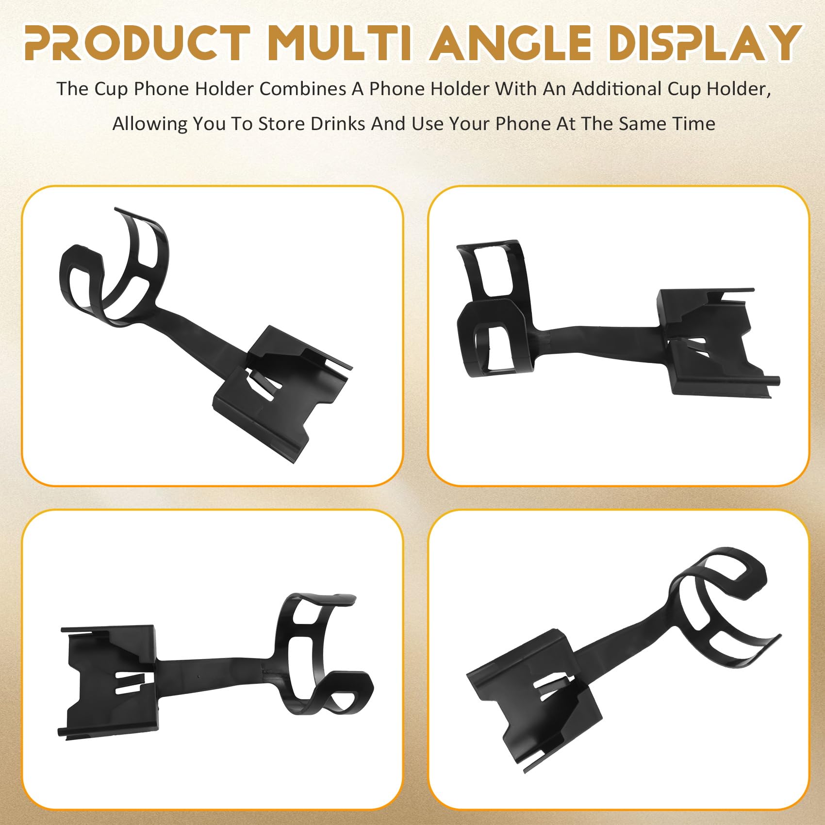 3PCS Universal Car Cup Phone Holder - Adjustable 2-in-1 Cup Shaped Phone Mount for iPhone & Android - Perfect for Road Trips, Commuting & Hands-Free Driving