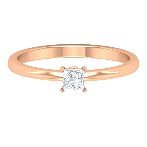14K Solid Gold Diamond Solitaire Ring for Women - Elegant Promise Ring with Brilliant Cut Diamond, Minimalist Engagement Ring for Weddings, Anniversaries & Special Occasions