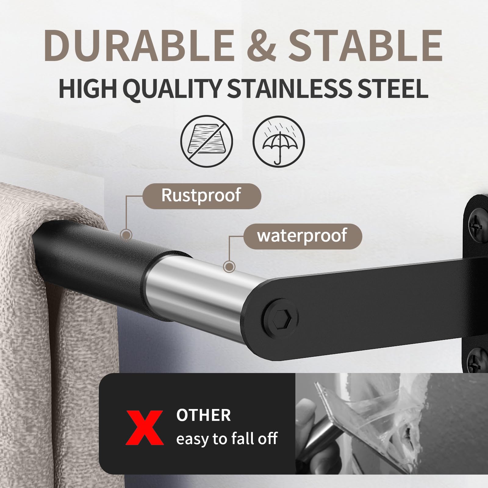 30 Inch Matte Black Towel Bar - Stainless Steel Wall Mounted Bathroom Towel Rack & Holder for Bath, Shower, Spa - Rustproof & Durable Bathroom Accessories