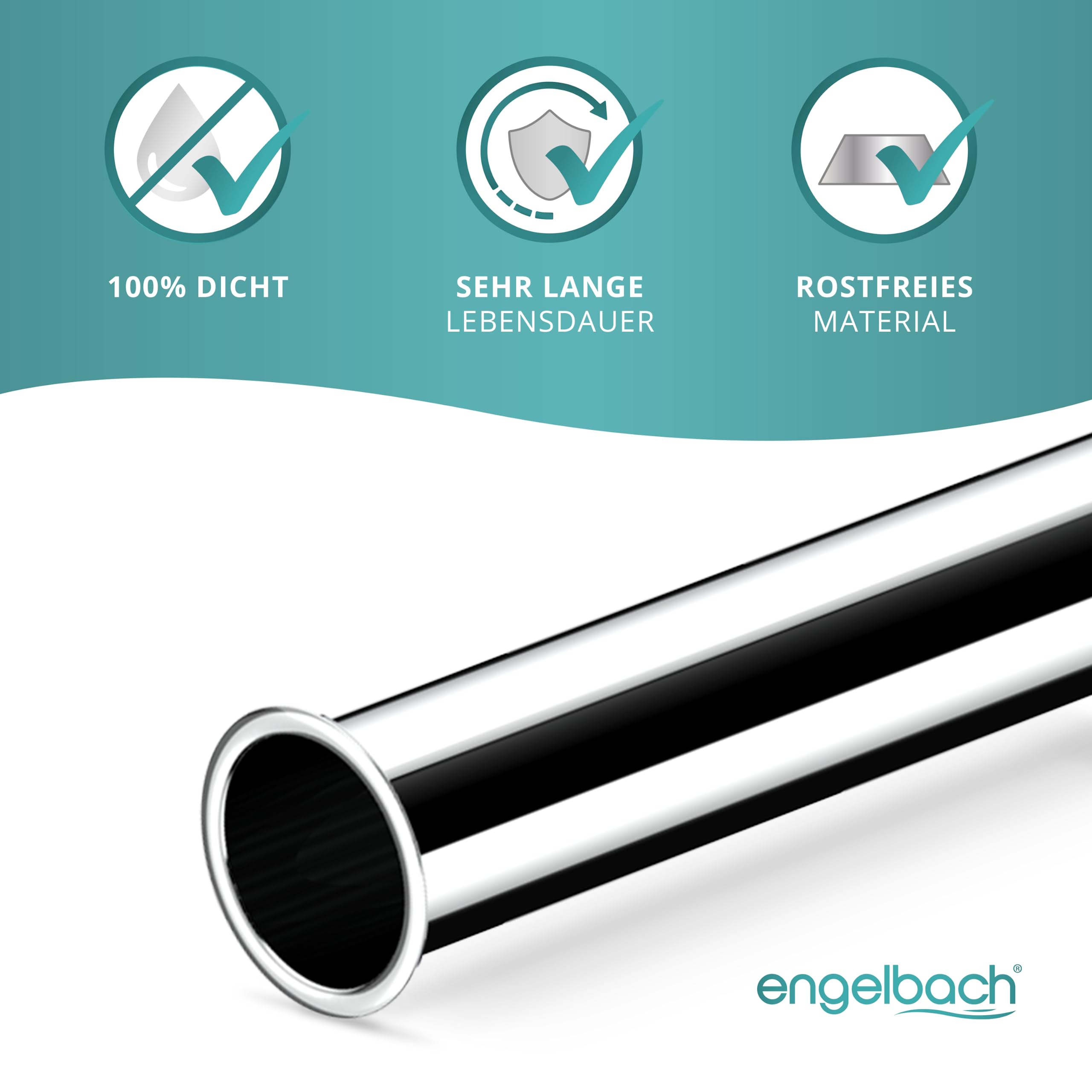 Engelbach® Universal Extension Tube for Siphon 400mm Extra Long - 1 1/4 Inch x 32mm Extension Pipe for Design Siphon, Tube Siphon, Cup Siphon - Perfect for Kitchen, Bathroom & Plumbing Upgrades