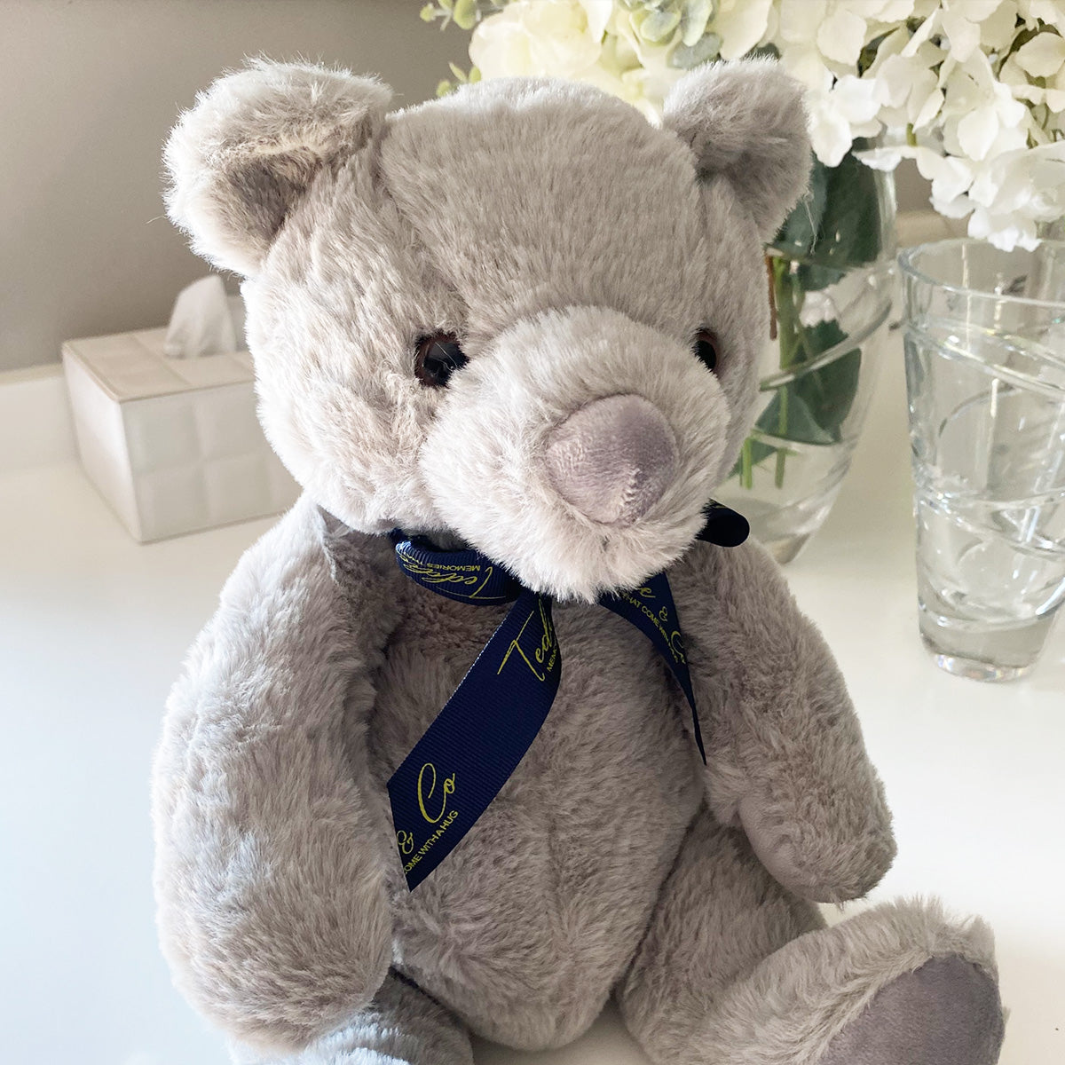 Grey Teddy Bear with Voice Recorder - Record & Playback Your Voice - Perfect for Gifts, Kids, and Special Occasions