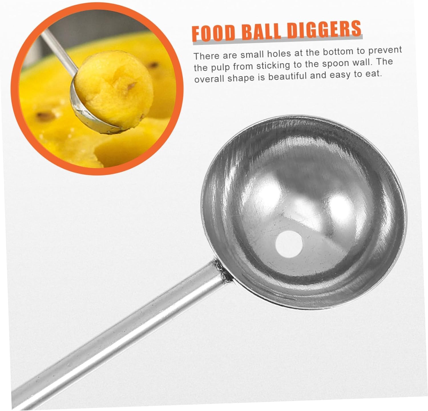 2Pcs Stainless Steel Melon Baller Scoop - Professional Fruit Carving Tool for DIY Fruit Salads, Ice Cream, Cocktail Garnishes & Kitchen Decorations - Durable & Multifunctional Kitchen Gadget