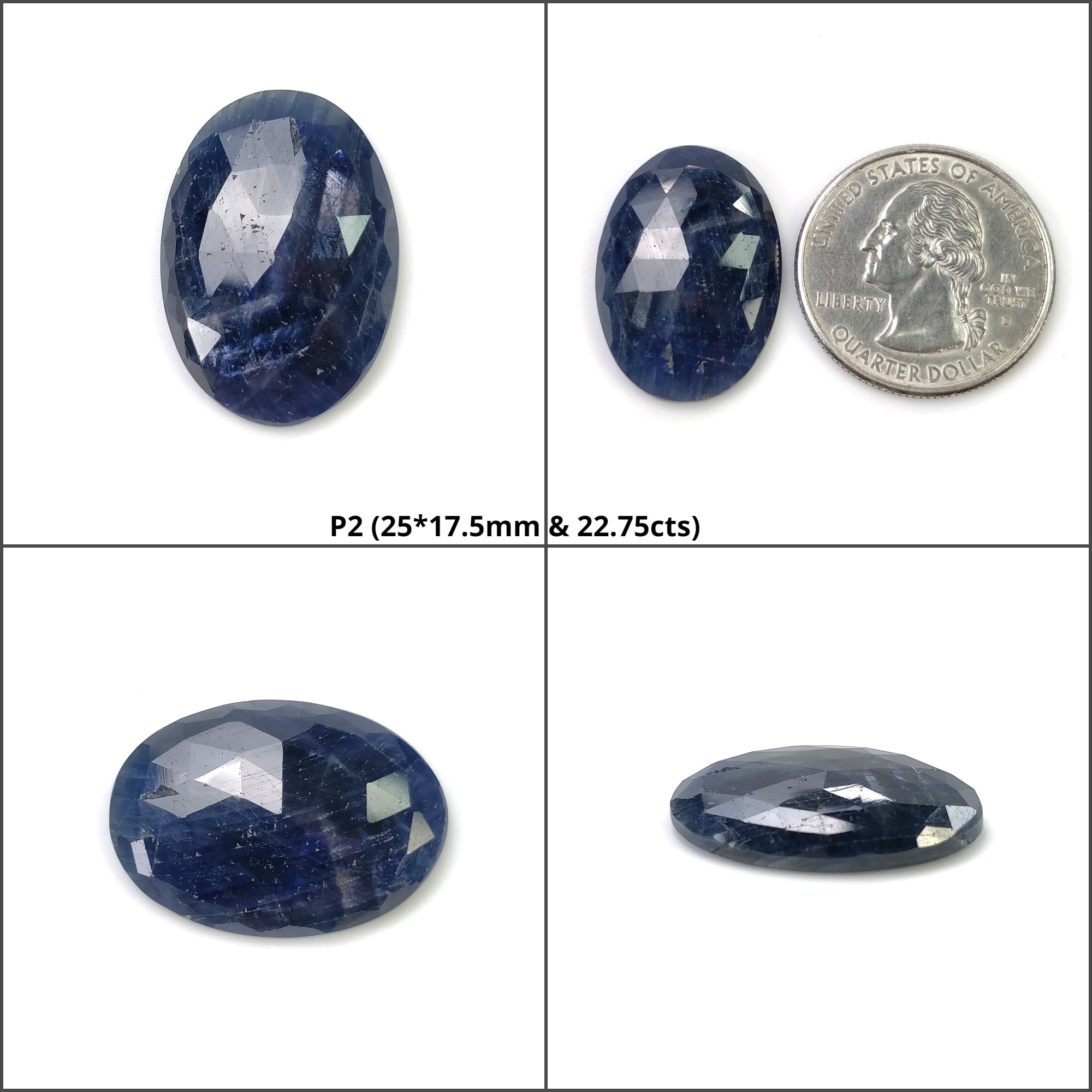 Natural Untreated Unheated Bi-Color Oval Sapphire Rose Cut Gemstone | Multi Sapphire Jewelry for Engagement Rings, Necklaces & Earrings | Perfect for Weddings, Anniversaries & Special Occasions
