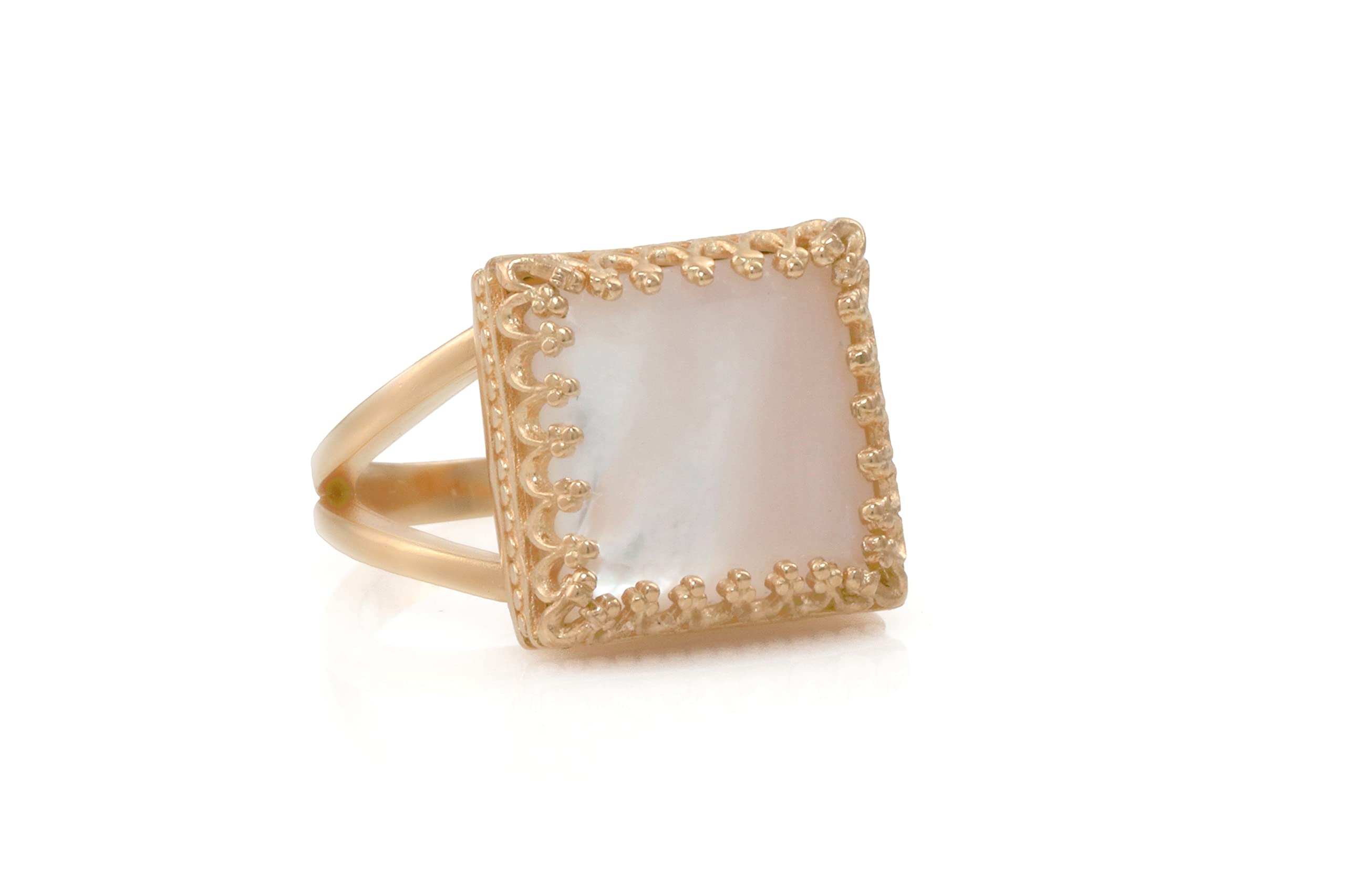 Handmade Rose Gold Pearl Ring for Women - Custom Anemone Jewelry with June Birthstone, Elegant Statement Ring & Gemstone Jewelry - Perfect for Weddings, Anniversaries & Special Occasions