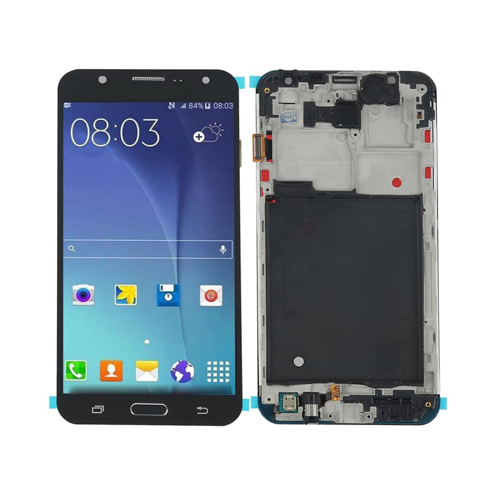 Original OLED Screen Replacement for Samsung Galaxy J7 J700M - LCD Display Touch Digitizer with Glass Frame (Black) - Perfect for DIY Phone Repair & Screen Replacement at Home or Office