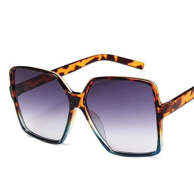 Big Square Oversized Sunglasses for Women - Black Designer Gradient Polarized UV Protection - Fashionable & Trendy Shades for Beach, Driving & Outdoor Activities